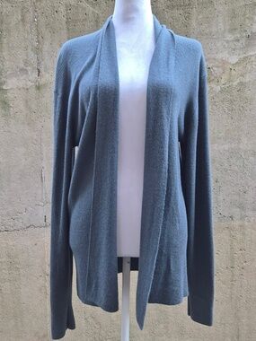 AllSaints 100% Buttery Soft Merino Wool Slate Gray Scandi Academia Cardigan L